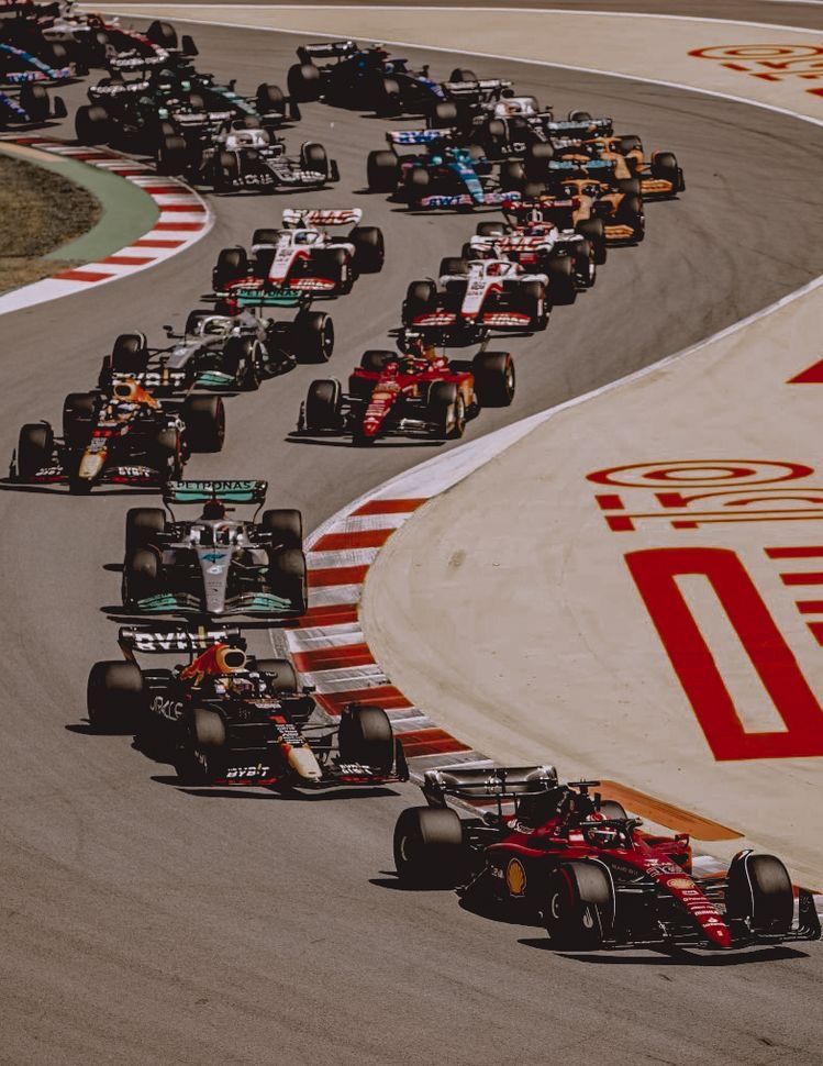 Formula 1 racing grid showing intensity of competition